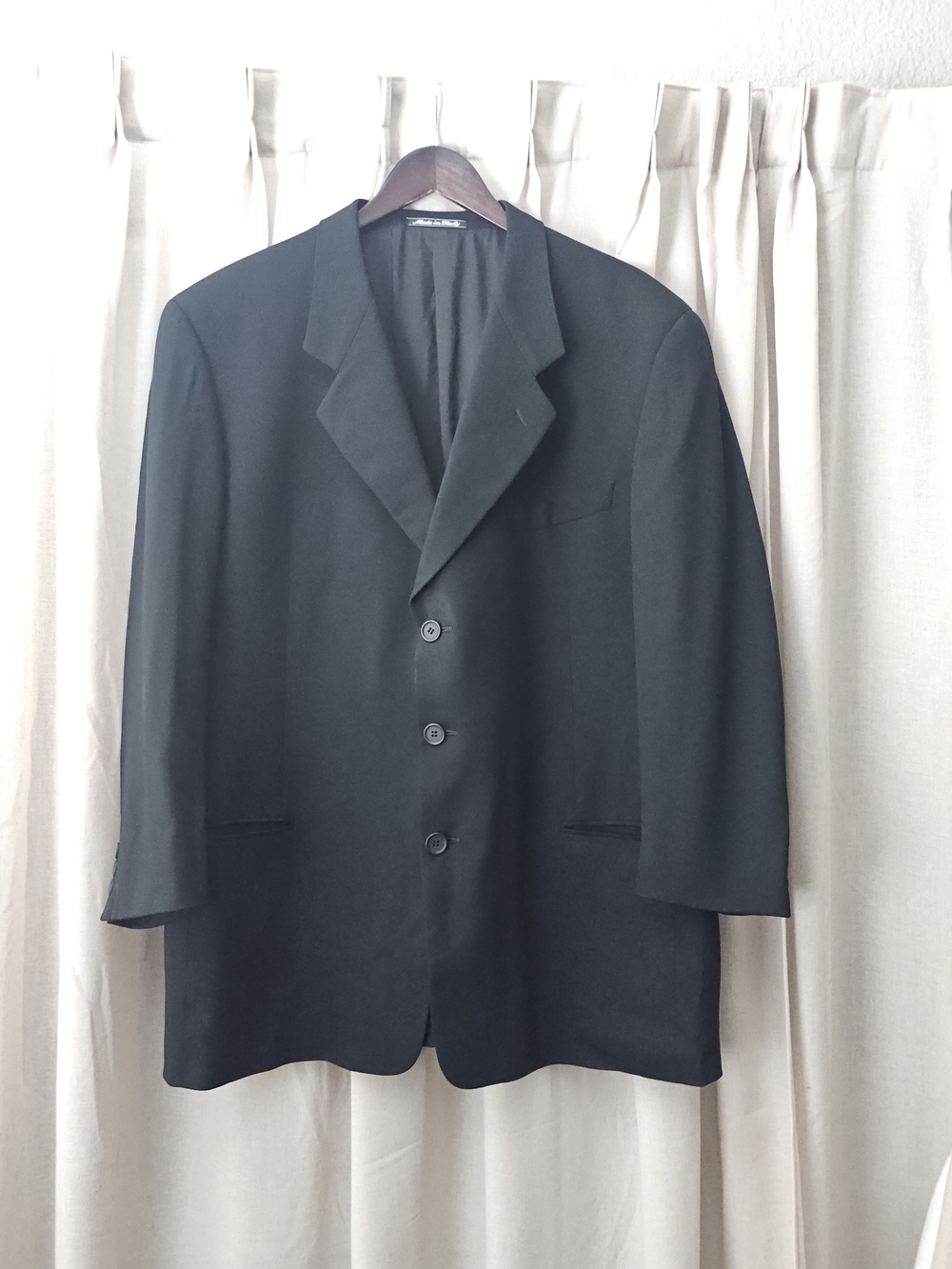 Vintage 90s Giorgio Armani Le Collezioni Black 100% Virgin Wool Blazer Italy 46D
